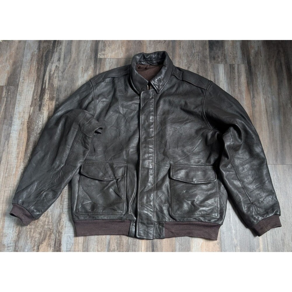 Cockpit A-2 Brown Leather Military Bomber Flight Flyer's Jacket [Read Desc]
